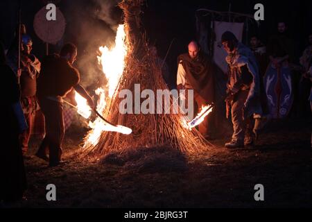 Festa celtica del Parco tematico Imbolc @ Axa Briga - Settimo Rottaro (TO) Italia - Sabato 9 Febbraio 2019 Foto Stock