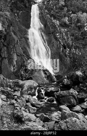 Cascate nella Aber Valley, Galles del Nord, Regno Unito Foto Stock