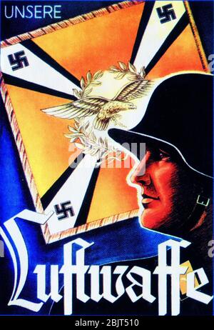 Luftwaffe Nazista di propaganda bellica postacard Foto Stock