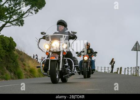 Vecchia motocicletta da motocicletta femminile a Città del Capo - 04.15.21012 Città del Capo / Sudafrica Foto Stock
