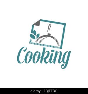 Logo di cucina. Icona o simbolo per il ristorante con menu di design. Illustrazione vettoriale Illustrazione Vettoriale