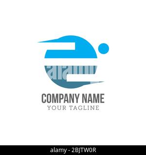 Elementi del modello di disegno dell'icona del logo della lettera E. Segno di colore vettore. Illustrazione Vettoriale