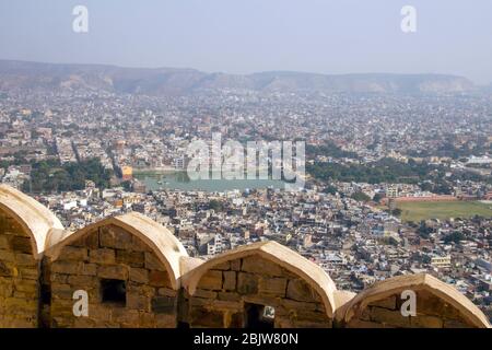 un'altra vista della città di jaipur dal forte di nahargarh Foto Stock