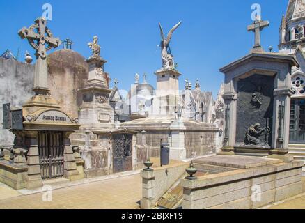 Cimitero la Recoleta. Buenos Aires, Argentina - Gennaio 28 2019. Il Cimitero di la Recoleta (in spagnolo: Cementerio de la Recoleta) è un cimitero situato in Foto Stock