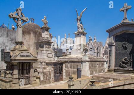 Cimitero la Recoleta. Buenos Aires, Argentina - Gennaio 28 2019. Il Cimitero di la Recoleta (in spagnolo: Cementerio de la Recoleta) è un cimitero situato in Foto Stock