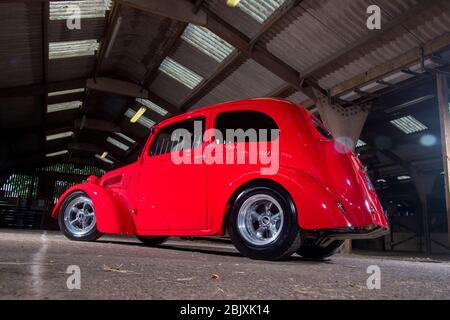 Red Ford Pop classico britannico hot rod Foto Stock