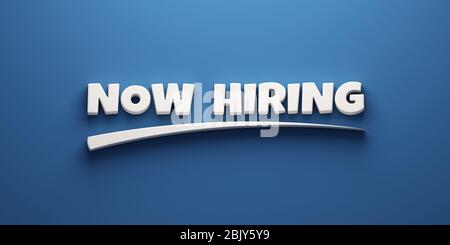 Ora hiring scrittura. Rappresentazione 3D Foto Stock