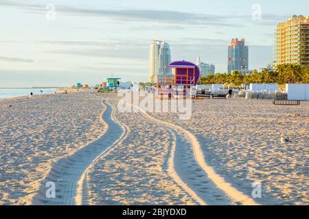 Cabina bagnino a Miami Beach. Miami Beach, Florida, Stati Uniti. Foto Stock