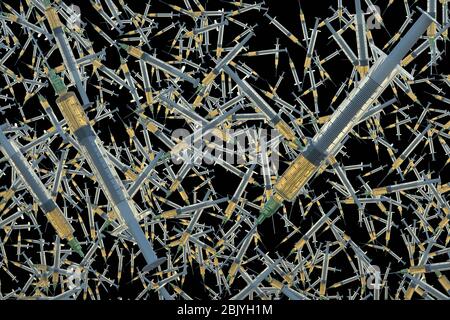 Siringhe con vaccino del coronavirus Foto Stock