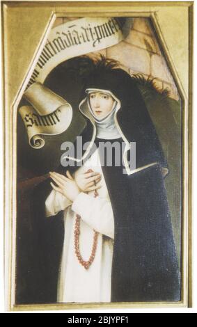 Holbein – S. Paolo fuori le mura – Basilica Cycle 5 – frammento con la donatrice Veronica Welser. Foto Stock