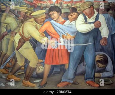 Diego Rivera murale a Palacio de Bellas Artes, Città del Messico, Messico Foto Stock