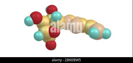 Ribavirina o ribavirina è un farmaco antivirale usato per trattare l'infezione da VRS, l'epatite C e la febbre emorragica virale. illustrazione 3d Foto Stock