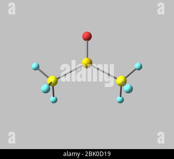 Il dimetilsolfossido (DMSO) è un composto organosolfo di formula (CH3)2SO. Questo liquido incolore è un importante solvente aprotico polare Foto Stock