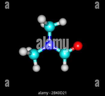 La dimetilformammide (DMF) è un composto organico di formula (CH3)2NC(o)H. Abbreviato comunemente come DMF. Questo liquido incolore. DMF è un sol comune Foto Stock
