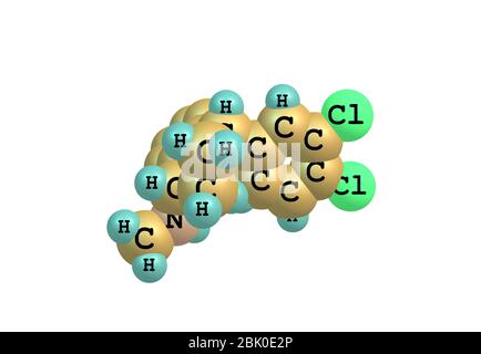 La sertralina (Zoloft, Lubal) è un antidepressivo della classe SSRI (Selective serotonin Reuptake Inhibitor). Foto Stock