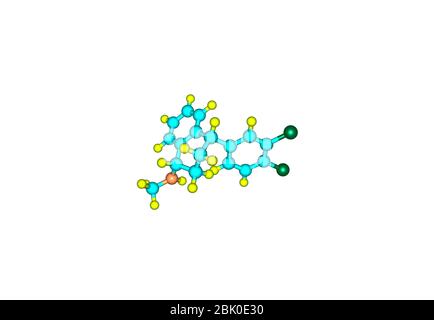 La sertralina (Zoloft, Lubal) è un antidepressivo della classe SSRI (Selective serotonin Reuptake Inhibitor). Foto Stock