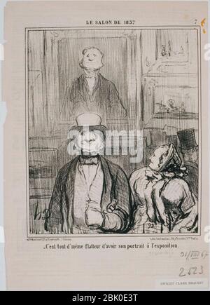 Honoré Daumier - le Salon de 1857- Commenta, c'est dans cette grotta que‥A6 Foto Stock