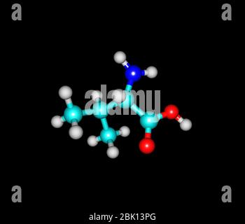 La valina (Val) è un amminoacido con formula chimica HO2CCH(NH2)CH(CH3)2 Foto Stock