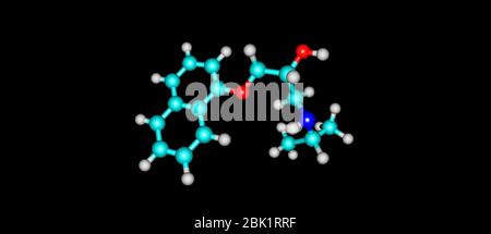 Il propranololo è un farmaco del tipo beta-bloccante. Viene usato per trattare la pressione sanguigna alta, la frequenza cardiaca irregolare, la tireotossicosi, l'emangi capillare Foto Stock