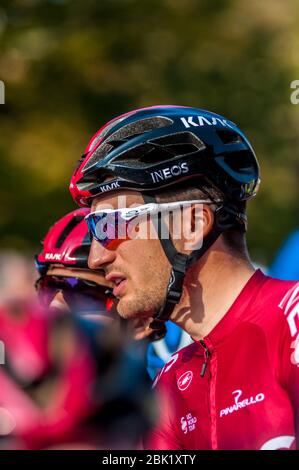 Bergamo-Como, Italia. 2019 Ott 12 bergamo-como, Italia, 2019 Ott  , Gianni MOSCON (ITA) (Team INEOS) durante - - Credit: LM/Antonino Caldarella Credit: Antonino Caldarella/LPS/ZUMA Wire/Alamy Live News Foto Stock