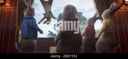 DATA DI USCITA: Gennaio 2021 TITOLO: Peter Rabbit 2: The Runaway STUDIO: Sony Pictures Animation DIRECTOR: Will Gluck TRAMA: Thomas e Bea sono ora sposati e vivono con Peter e la sua famiglia di conigli. Annoiato di vita nel giardino, Pietro va nella grande città, dove incontra i personaggi ombrosi e finisce per creare caos per tutta la famiglia. CON: Peter Rabbit (James Corden), Benjamin (Colin Moody), Mopsy (Elizabeth Debicki), Flopsy (Margot Robbie), guarda Cottontail (Aimee Horne). (Credit Image: © Sony Pictures Animation/Entertainment Pictures) Foto Stock