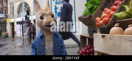 DATA DI USCITA: Gennaio 2021 TITOLO: Peter Rabbit 2: The Runaway STUDIO: Sony Pictures Animation DIRECTOR: Will Gluck TRAMA: Thomas e Bea sono ora sposati e vivono con Peter e la sua famiglia di conigli. Annoiato di vita nel giardino, Pietro va nella grande città, dove incontra i personaggi ombrosi e finisce per creare caos per tutta la famiglia. CON PROTAGONISTA: Peter Rabbit, doppiato da James Corden. (Credit Image: © Sony Pictures Animation/Entertainment Pictures) Foto Stock