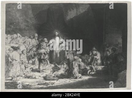 Hundred Guilder Print, Rembrandt van Rijn e William Baillie, c. 1775, incisione a secco e burin, stampata su seta, 278 per 398 mm. Foto Stock