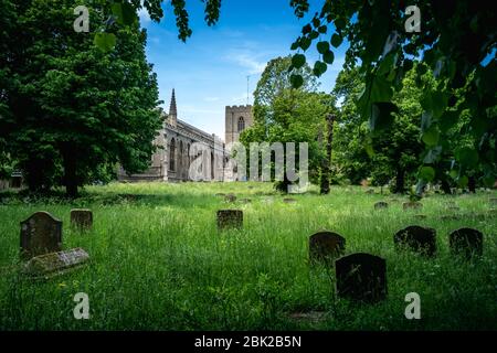 La chiesa di Santa Maria afferma di essere la terza chiesa parrocchiale più grande d'Inghilterra, con la seconda navata più lunga e la più grande finestra occidentale. E 'anche la Chiesa Civica della città, Bury St. Edmunds, e Borough. Foto Stock