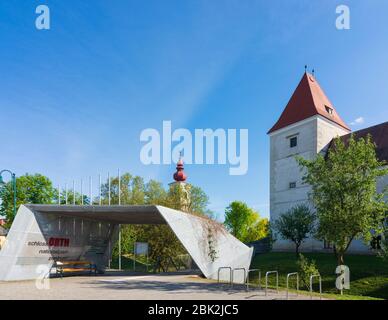 Orth an der Donau: Castello di Schloss Orth, chiesa di Orth, a Donau, Niederösterreich, bassa Austria, Austria Foto Stock