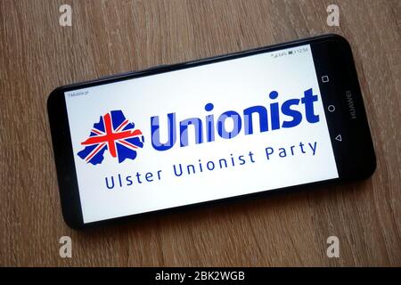 Il logo UUP (Ulster Unionist Party) visualizzato sullo smartphone Foto Stock