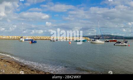 Promenade, Rhos sul mare, Colwyn Bay beach lungomare, il Galles del Nord, Regno Unito Foto Stock