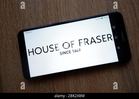 Logo House of Fraser visualizzato sullo smartphone Foto Stock