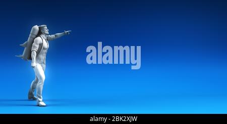 Imprenditore Successo Con Un Concetto Di Idea Di Affari Arte Foto Stock