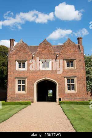 Casa porta a Doddington Hall Foto Stock