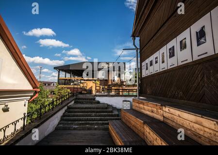 Bar Cherdak nel centro storico di Minsk Foto Stock