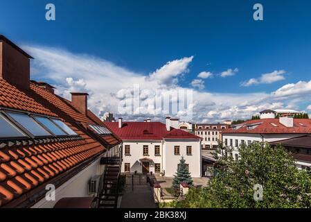 Tetti della città vecchia di Minsk Foto Stock