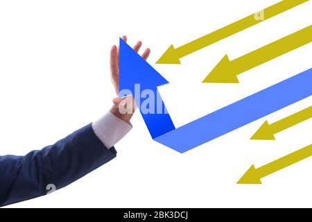 Concetto di ripresa economica con grafici a linee Foto Stock