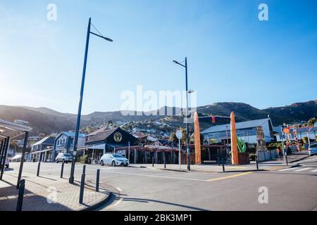 Città di Lyttleton in Nuova Zelanda Foto Stock