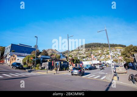 Città di Lyttleton in Nuova Zelanda Foto Stock