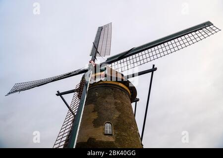 Sito patrimonio dell'umanità dell'UNESCO mulini a vento, Kinderdjik, Olanda del Nord, Paesi Bassi Foto Stock