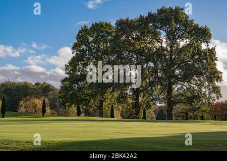 Tramonto sul campo da golf a Silverwood, Lurgan, Irlanda del Nord Foto Stock