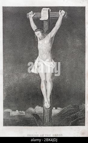 Cristo sulla Croce, Lebensgeschichte unseres Herrn und Heilands Jesu Christi, Hartford 1867 Foto Stock