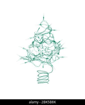 Luci festose a forma di albero, radiografia colorata. Foto Stock