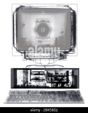 Personal computer e tastiera, raggi X. Foto Stock