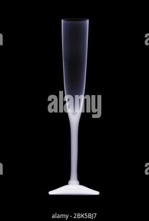 Bicchiere di champagne, raggi X. Foto Stock