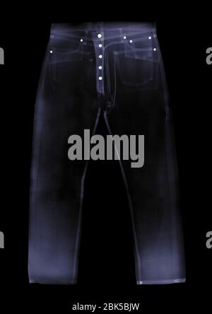 Paio di jeans blu, raggi X. Foto Stock
