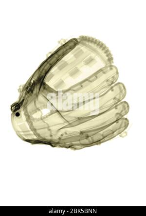 Guanto da baseball, raggi X colorati. Foto Stock