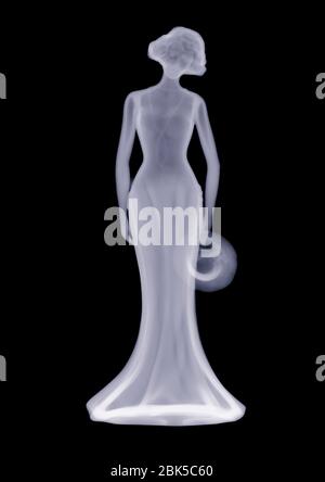 Statua di una donna in una lunga gown, raggi X. Foto Stock