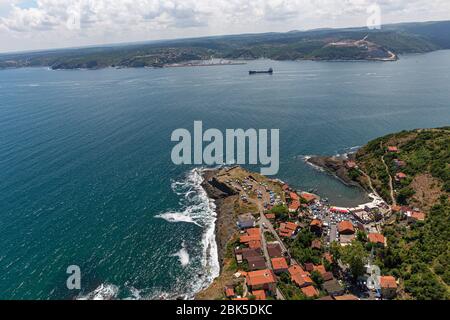 Garipce Village, vista dall'elicottero. Garipce Village. Garipce è un comune di 3.03 abitanti della provincia di Istanbul, in Turchia. Foto Stock