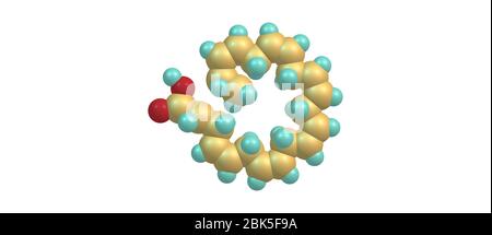 L'acido docosaesaenoico o DHA è un acido grasso omega-3 che è un componente strutturale primario del cervello umano, della corteccia cerebrale, della pelle e della retina. 3d Foto Stock